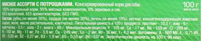 Влажный корм для собак Мясное ассорти с потрошками 0,1 кг – фото 20
