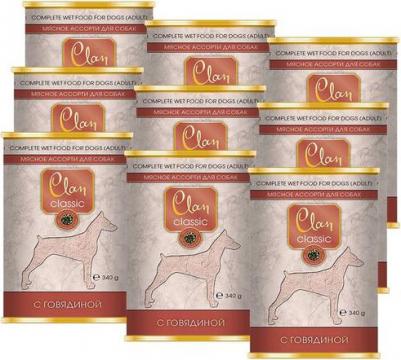 Консервы для собак Classic Мясное ассорти, говядина, 340г – фото 8