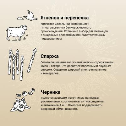 Корм для щенков Natura для средних и крупных пород, из ягненка с перепелкой сух. 640г – фото 2