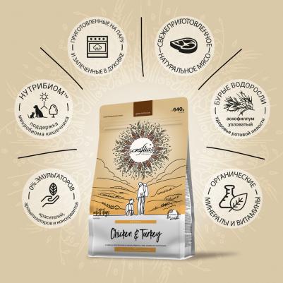 Корм для собак Natura для средних и крупных пород, из курицы и индейки сух. 640г – фото 1