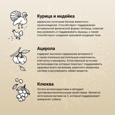 Корм для собак Natura для средних и крупных пород, из курицы и индейки сух. 640г – фото 4
