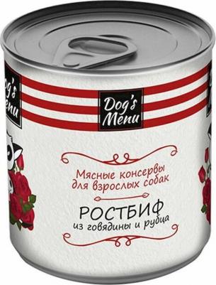 Dog s Menu консервы для взрослых собак ростбиф из говядины и рубца 1*12 340 гр – фото 2