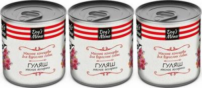 Консервы Гуляш мясное ассорти для взрослых собак 750г