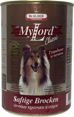 My Lord Classic влажный корм для собак, с говядиной и печенью, в консервах - 970 г супер премиум для взрослых с печенью для всех пород консервы