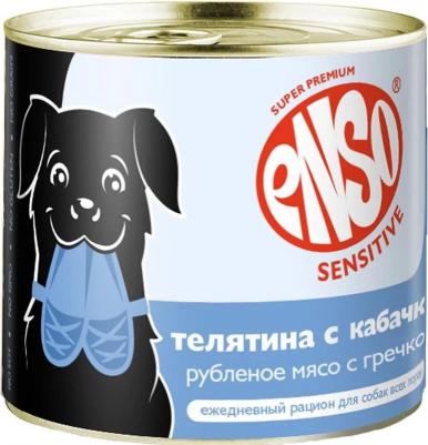 Корм для собак Sensitive рубл.филе телятины с гречкой и кабачком банка 190г – фото 1