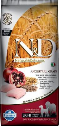 Ancestral Grain Light корм для взрослых собак средних и крупных пород, курица и гранат 8010276030511 – фото 2
