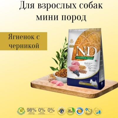 Корм сухой N&D для собак мелких пород, низкозерновой, с ягненком и черникой, 7 кг – фото 10