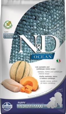 Корм сухой OCEAN PUMPKIN для щенков MEDIUM/MAXI треска, тыква, дыня 2,5 кг