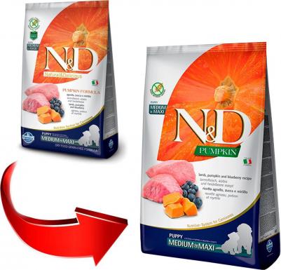 Сухой корм для щенков N&D Grain-Free Canine Pumpkin Lamb & Blueberry Puppy Medium & Maxi 12 кг – фото 2