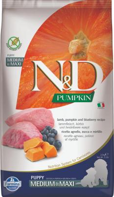 Сухой корм для щенков N&D Grain-Free Canine Pumpkin Lamb & Blueberry Puppy Medium & Maxi 12 кг – фото 9