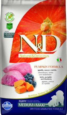 Сухой корм для щенков N&D Grain-Free Canine Pumpkin Lamb & Blueberry Puppy Medium & Maxi 12 кг – фото 17