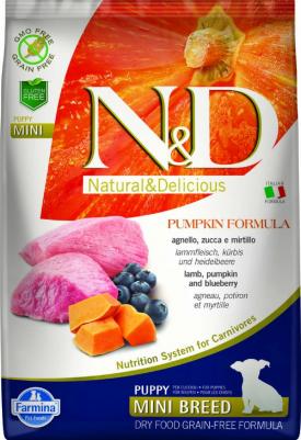 Сухой корм для щенков N&D Grain-Free Canine Pumpkin Lamb & Blueberry Puppy Mini 2,5 кг – фото 14