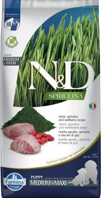 Сухой корм для щенков Spirulina, ягненок, спирулина, 7 кг