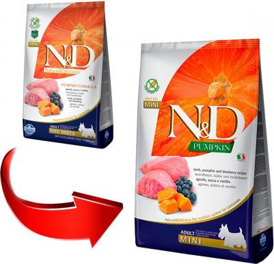 Сухой корм для собак N&D Grain-Free Canine Pumpkin Lamb & Blueberry Adult Mini 2,5 кг – фото 18