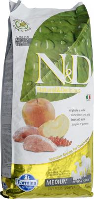 Сухой корм для собак N&D Medium, для средних пород, кабан и яблоко, 12кг