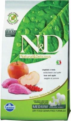 Сухой корм для собак N&D Medium, для средних пород, кабан и яблоко, 12кг – фото 3