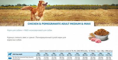 Сухой корм N&D Adult Dog Medium & Maxi LG Chicken & Pomegranate низкозерновой с курицей и гранатом для собак средних и крупных пород 15кг – фото 2