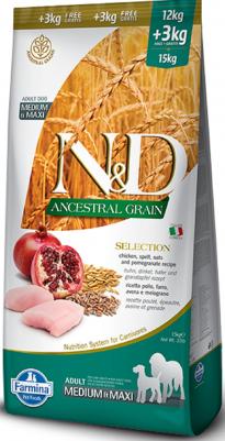 Сухой корм N&D Adult Dog Medium & Maxi LG Chicken & Pomegranate низкозерновой с курицей и гранатом для собак средних и крупных пород 15кг – фото 9