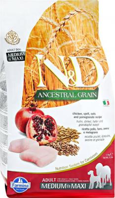 Сухой корм N&D Adult Dog Medium & Maxi LG Chicken & Pomegranate низкозерновой с курицей и гранатом для собак средних и крупных пород 2,5кг – фото 5