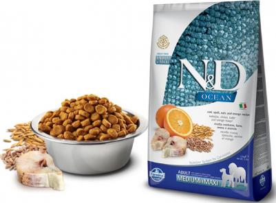 Сухой корм N&D Adult Dog Meduim & Maxi Ocean Codfish&Orange с треской, спельтой, овсом и апельсином для собак средних и крупных пород 2,5кг – фото 5