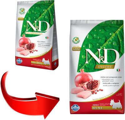 Сухой корм N&D Adult Dog Mini GF Chicken & Pomegranate беззерновой с курицей и гранатом для собак мелких пород 2,5кг – фото 4