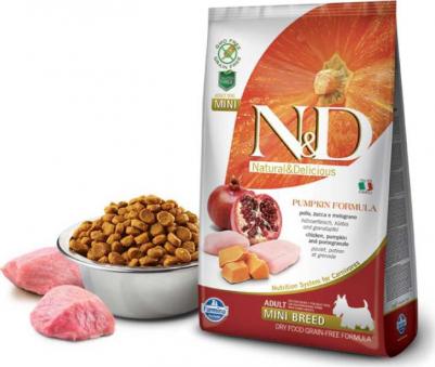 Сухой корм N&D Adult Dog Mini GF Pumpkin Chicken & Pomegranate беззерновой с курицей гранатом и тыквой для собак мелких пород 2,5кг – фото 4