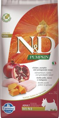 Сухой корм N&D Adult Dog Mini GF Pumpkin Chicken & Pomegranate беззерновой с курицей гранатом и тыквой для собак мелких пород 2,5кг – фото 6