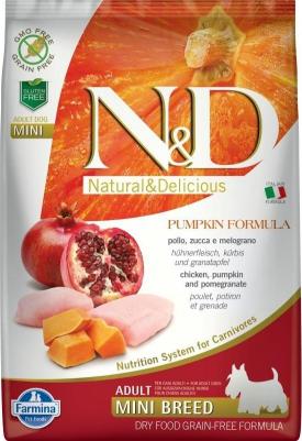 Сухой корм N&D Adult Dog Mini GF Pumpkin Chicken & Pomegranate беззерновой с курицей гранатом и тыквой для собак мелких пород 2,5кг – фото 14
