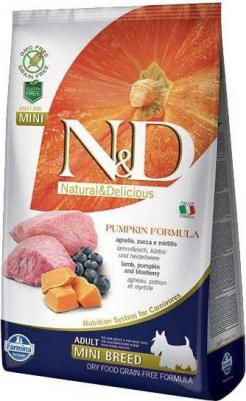 Сухой корм N&D Adult Dog Mini GF Pumpkin Lamb & Blueberry беззерновой с ягненком черникой и тыквой для собак мелких пород 800г – фото 4