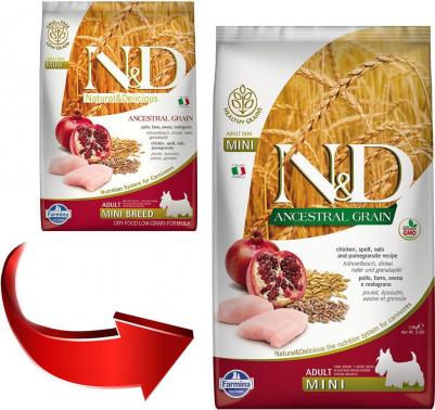 Сухой корм N&D Adult Dog Mini LG Chicken & Pomegranate низкозерновой с курицей и гранатом для собак мелких пород 2,5кг – фото 10