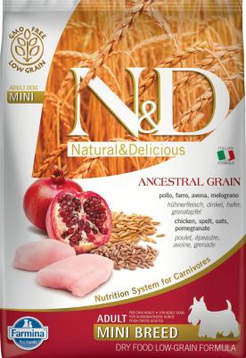 Сухой корм N&D Adult Dog Mini LG Chicken & Pomegranate низкозерновой с курицей и гранатом для собак мелких пород 7кг – фото 9