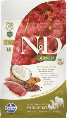 Сухой корм N&D Dog GF Quinoa Skin & Coat Duck Coconut & Turmeric беззерновой с уткой киноа кокосом и куркумой для собак 2,5кг – фото 2