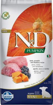 Сухой корм N&D Puppy Mini GF Pumpkin Lamb & Blueberry беззерновой с ягненком черникой и тыквой для щенков мелких пород 7кг – фото 7