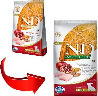 Сухой корм N&D Puppy Mini LG Chicken & Pomegranate низкозерновой с курицей и гранатом для щенков мелких пород 7кг – фото 9