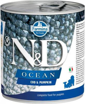 Влажный корм для щенков N&D Ocean, треска и тыква, 285г