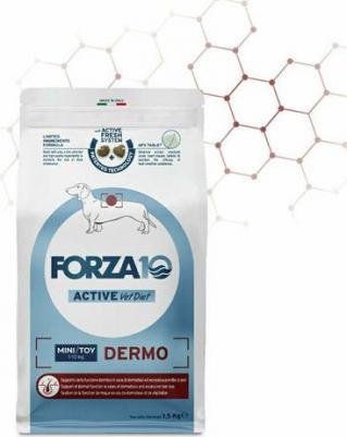 Active Vet Diet Dermo Mini/Toy сухой корм для собак мелких пород с патологиями кожного покрова - 1,5 кг ветеринарный супер премиум без курицы – фото 1