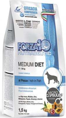 Сухой корм MEDIUM DIET для взвослых собак средних пород диетический при аллергии с рыбой 12кг 37871 – фото 1