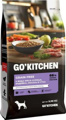 'KITCHEN CARNIVORE Grain Free 4 вида мяса: курица, индейка, лосось и утка, полнорационный беззерновой сухой корм для взрослых собак всех пород 4640201673458 – фото 3