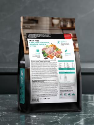 'KITCHEN CARNIVORE Grain Free 4 вида мяса: курица, индейка, лосось и утка, полнорационный беззерновой сухой корм для взрослых собак всех пород 4640201673458 – фото 19