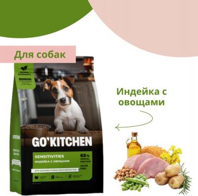 'KITCHEN для щенков и собак с индейкой для чувствительного пищеварения 4640201673601