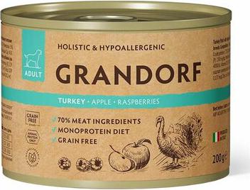 Корм для собак Паштет из индейки с яблоком и малиной банка 200г – фото 1