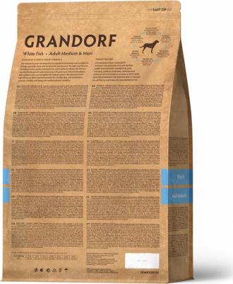 сухой корм для собак средних и крупных пород, с белой рыбой - 3 кг – фото 1