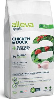 Корм сухой ALLEVA HOLISTIC DOG Puppy/Junior Chicken & Duck Medium для щенков с курицей и уткой, алое вера и женьшенем 0.8кг 2202 – фото 4