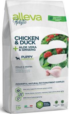 Корм сухой ALLEVA HOLISTIC DOG Puppy/Junior Chicken & Duck Medium для щенков с курицей и уткой, алое вера и женьшенем 0.8кг 2202 – фото 6