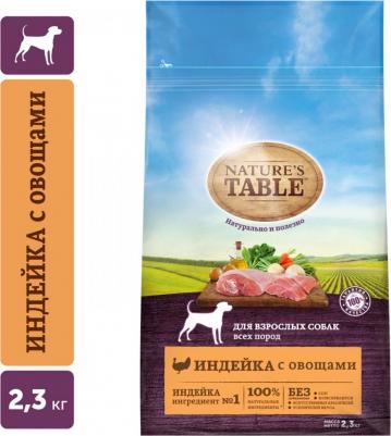 Сухой корм для взрослых собак всех пород Nature's Table индейка с овощами 2.3кг