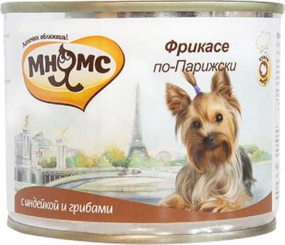 Влажный корм для собак ФРИКАСЕ ПО-ПАРИЖСКИ с индейкой и грибами, 6шт, 200г – фото 1