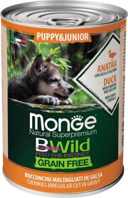 Корм для щенков BWild Grain Free беззерновой утка с тыквой и кабачками банка 400г – фото 4