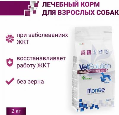 VetSolution Dog Gastrointestinal сухой корм для собак, с заболеваниями ЖКТ - 2 кг ветеринарный супер премиум мешок Импортный корм 1 уп. х 1 шт. х 2 кг