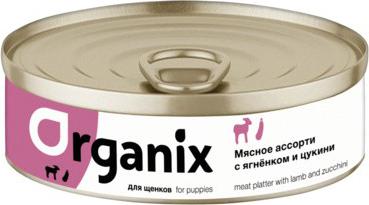 Консервы для щенков Мясное ассорти с ягненком и цукини 100г/24шт