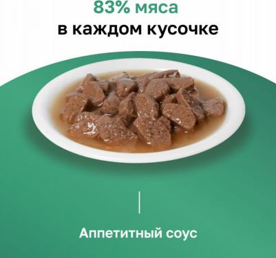 паучи для собак "Идеальная кожа и шерсть": индейка в соусе (85 г) – фото 2